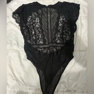 Black Lace Sheer Bodysuit
